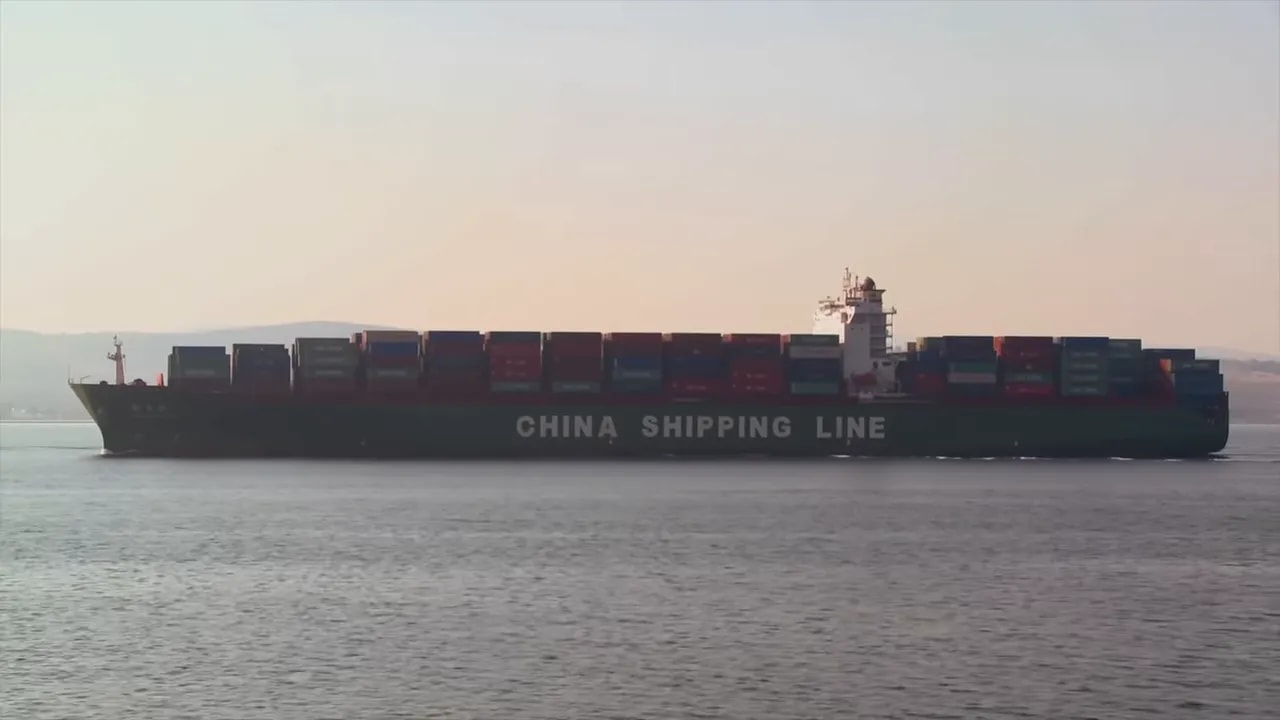 China Shipping Line container ship at sea