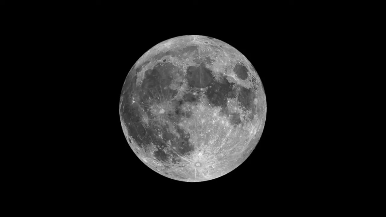 High-clarity image of the full Moon against a black background
