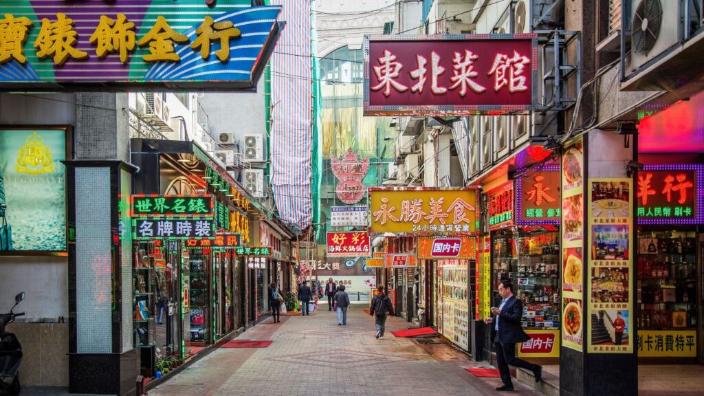 shopping walkway in china small